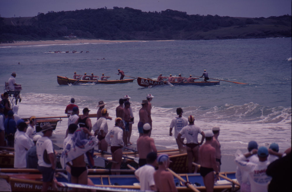Surf boats and spectators, Surf Craft Carnival, Park Beach