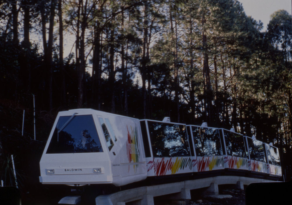 The Big Banana monorail shuttle, 1980s