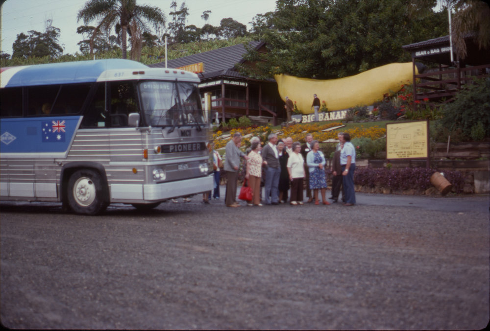 Pioneer Bus at The Big Banana, mid 1977