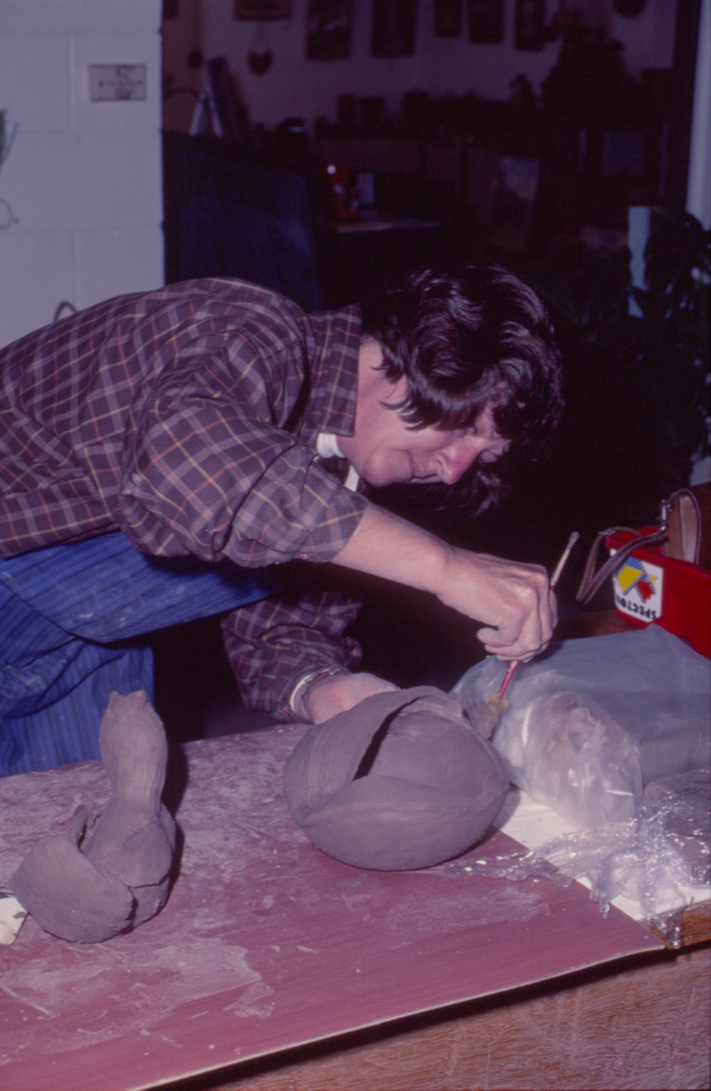 Sculptor at work, Showground Art Gallery