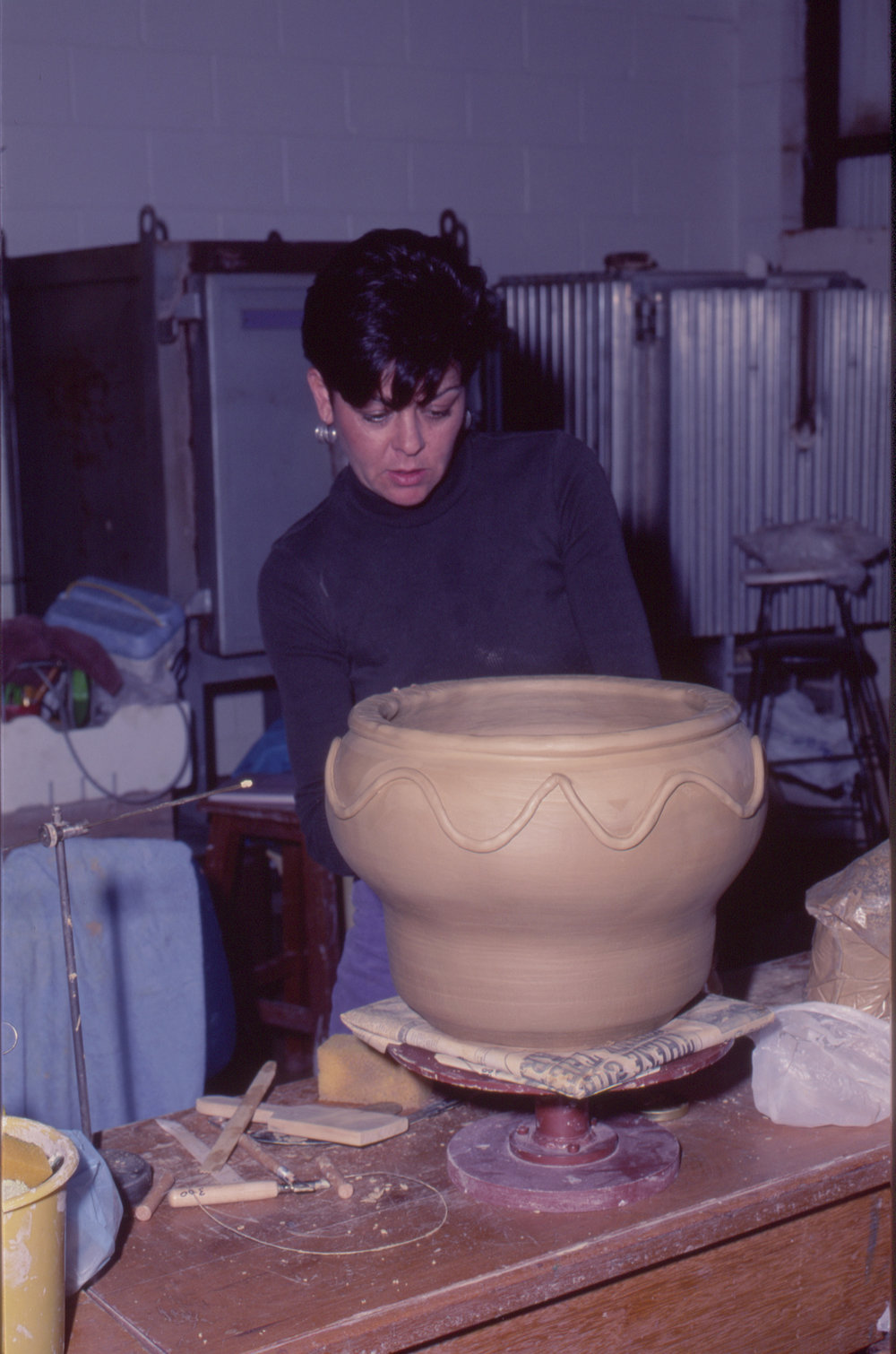 Sculptor at work, Showground Art Gallery