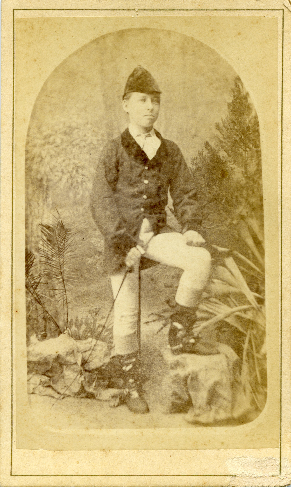 Portrait of a lad dressed in hunting clothes, c. 1878