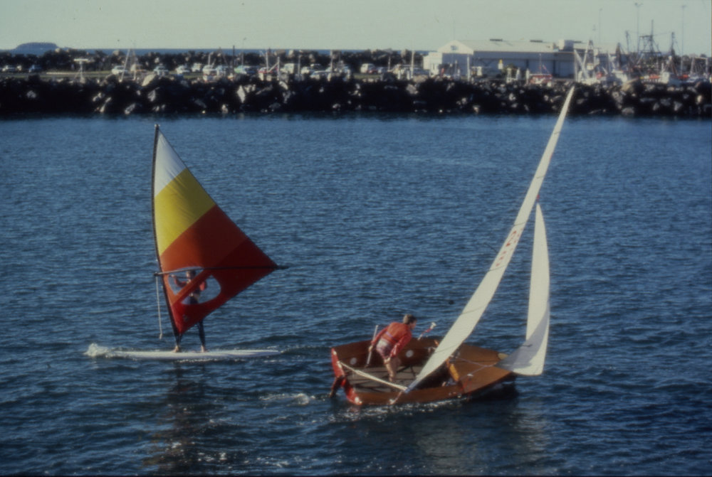 Windsurfer and sailboat, Coffs Harbour Jetty