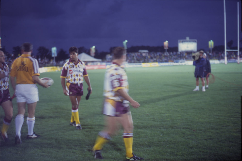 Brisbane Broncos players, Coffs Harbour International Stadium, 14 February 1995