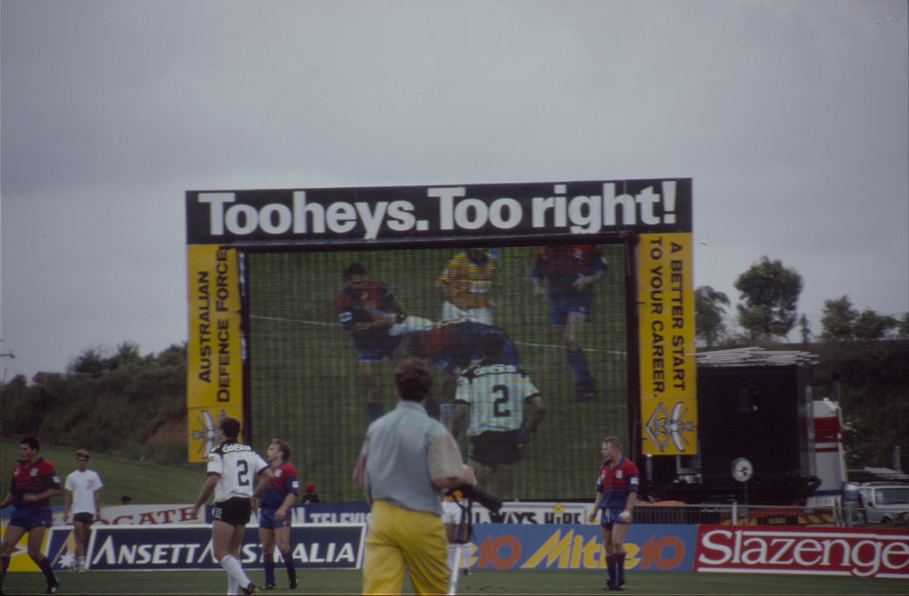 Stadium screen, Coffs Harbour International Stadium, 14 February 1995