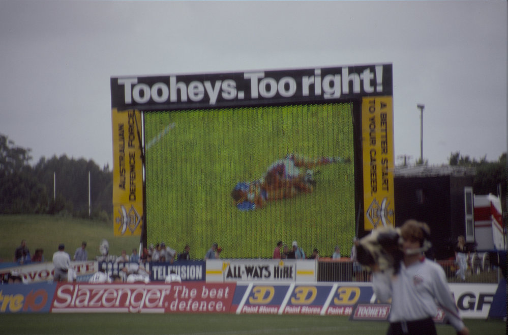 Stadium screen, Coffs Harbour International Stadium, 14 February 1995