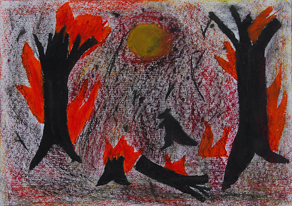 Ashes are falling from the trees