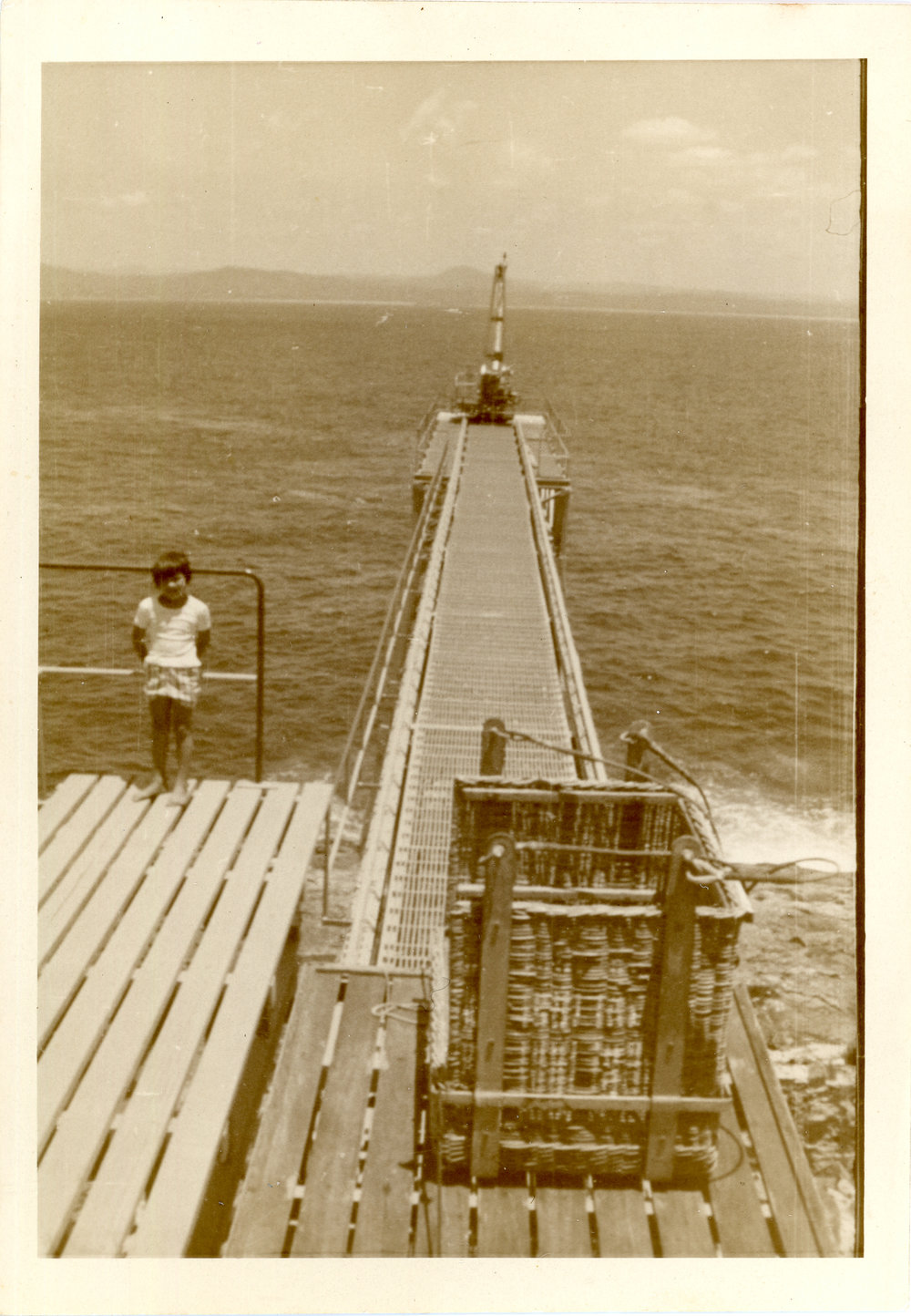 Leslie Warren at South Solitary Island jetty, December 1964