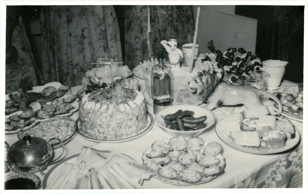 Birthday party table for Jack Gerard, c. 1950s