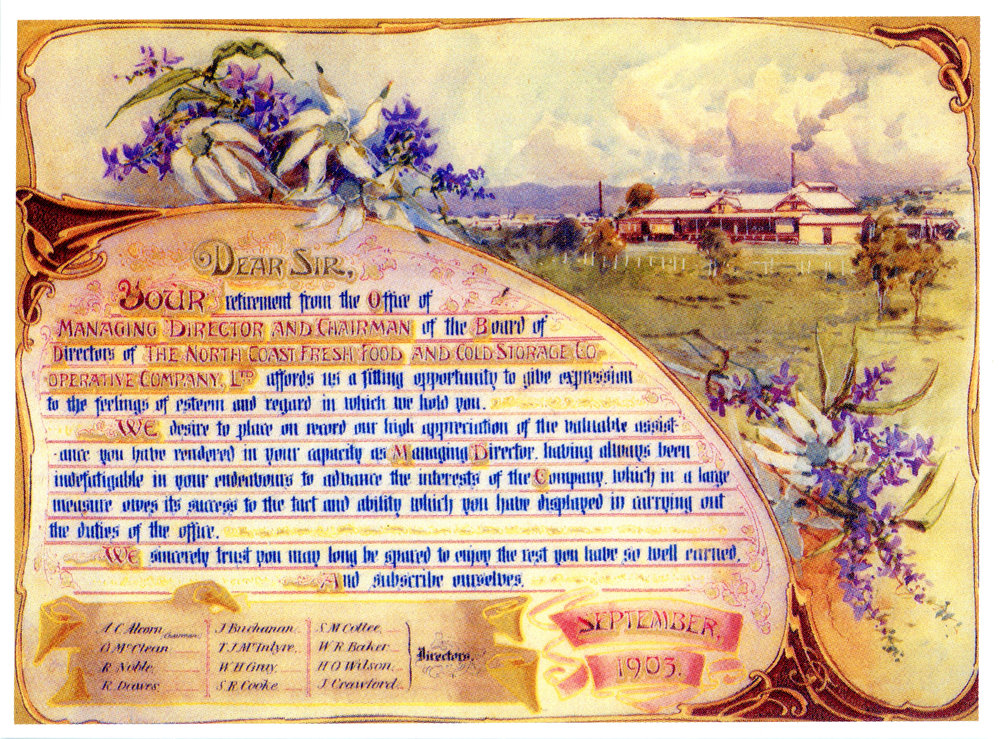 Illuminated address, September 1903