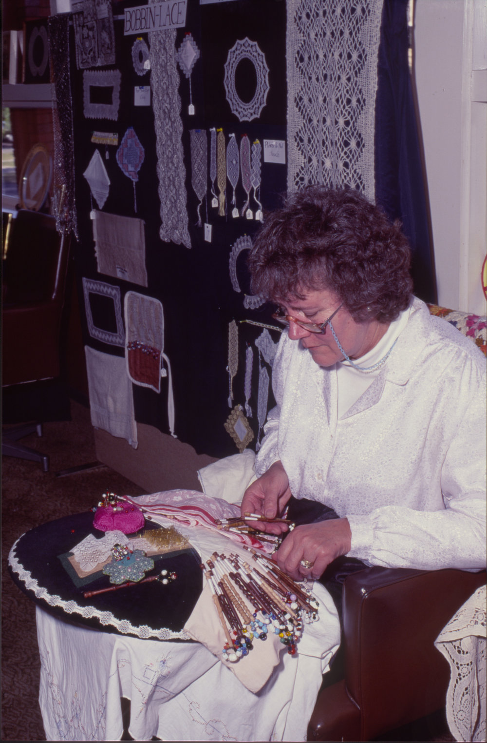 Lace-making demonstration at the Craftarama in the Coffs Harbour Civic Centre