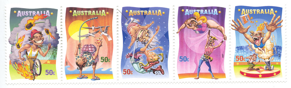 Circus - Under The Big Top 'lick and stick' stamp issue, 2007