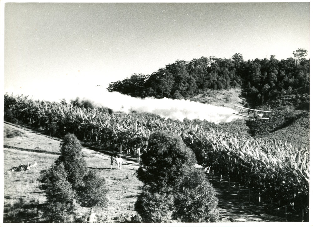 Cropdusting demonstration over Kratz's farm, July 1958