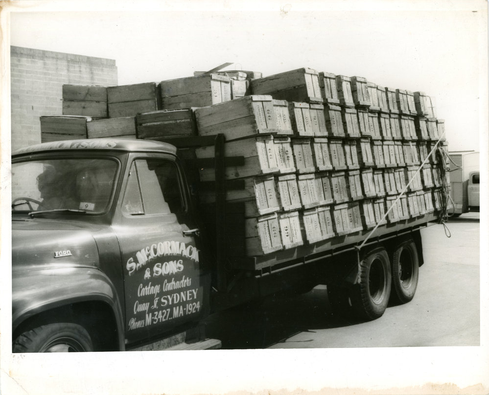Transporting bananas to market, c. 1950