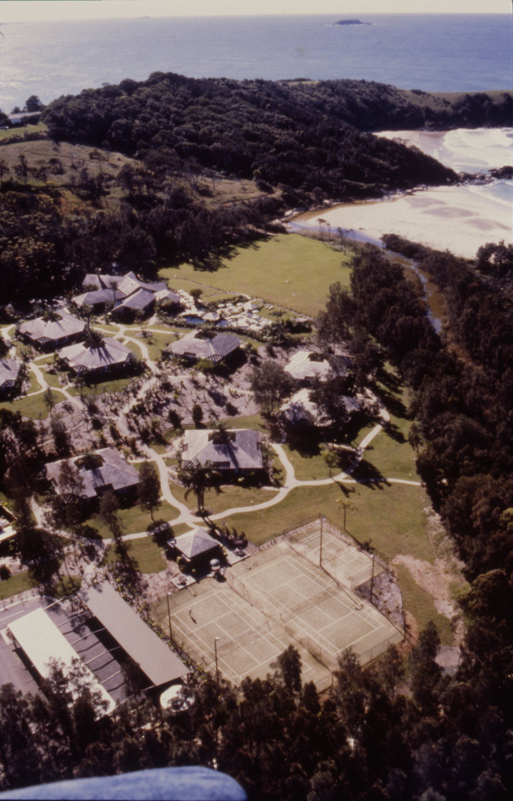 Aerial of Aanuka Beach Resort, Diggers Beach