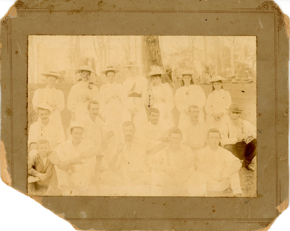 Cricket team and spectators, early 1900s