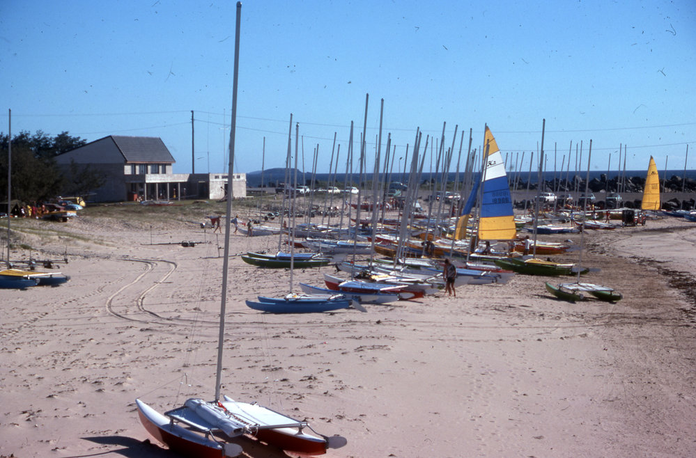 Hobie catamarans at Coffs Jetty, 1977