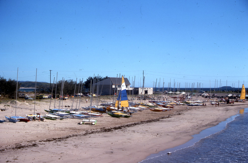 Hobie catamarans at Coffs Jetty, 1977