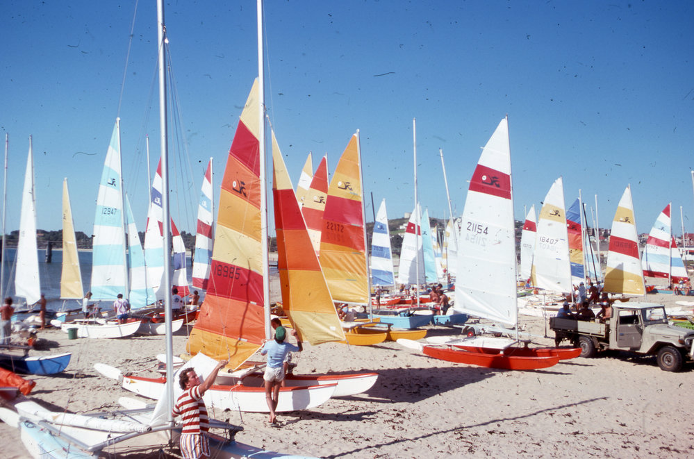 Hobie catamaran Championship at Coffs Jetty, 1977