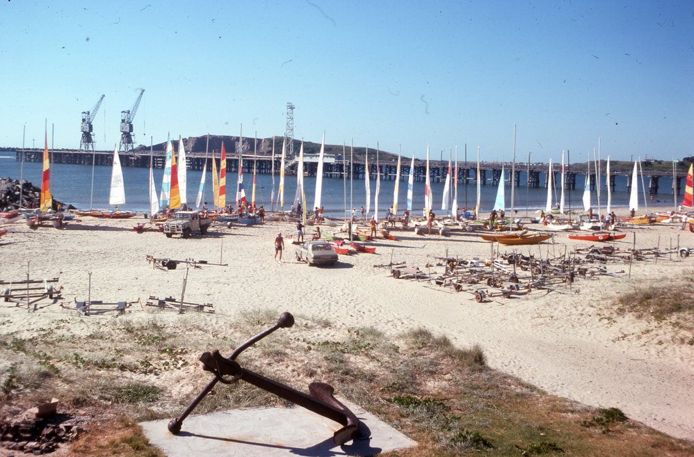 Hobie catamarans at Coffs Jetty, 1977