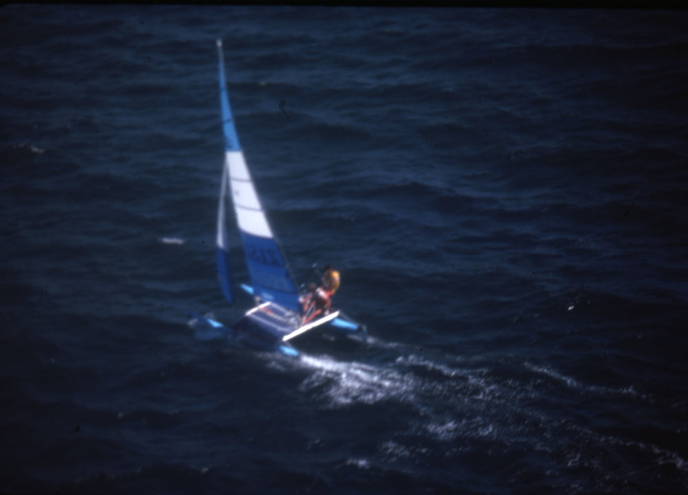 Hobie cat up close, 1977