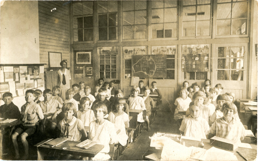 Teacher and students at Coffs Harbour Public School, 1926 