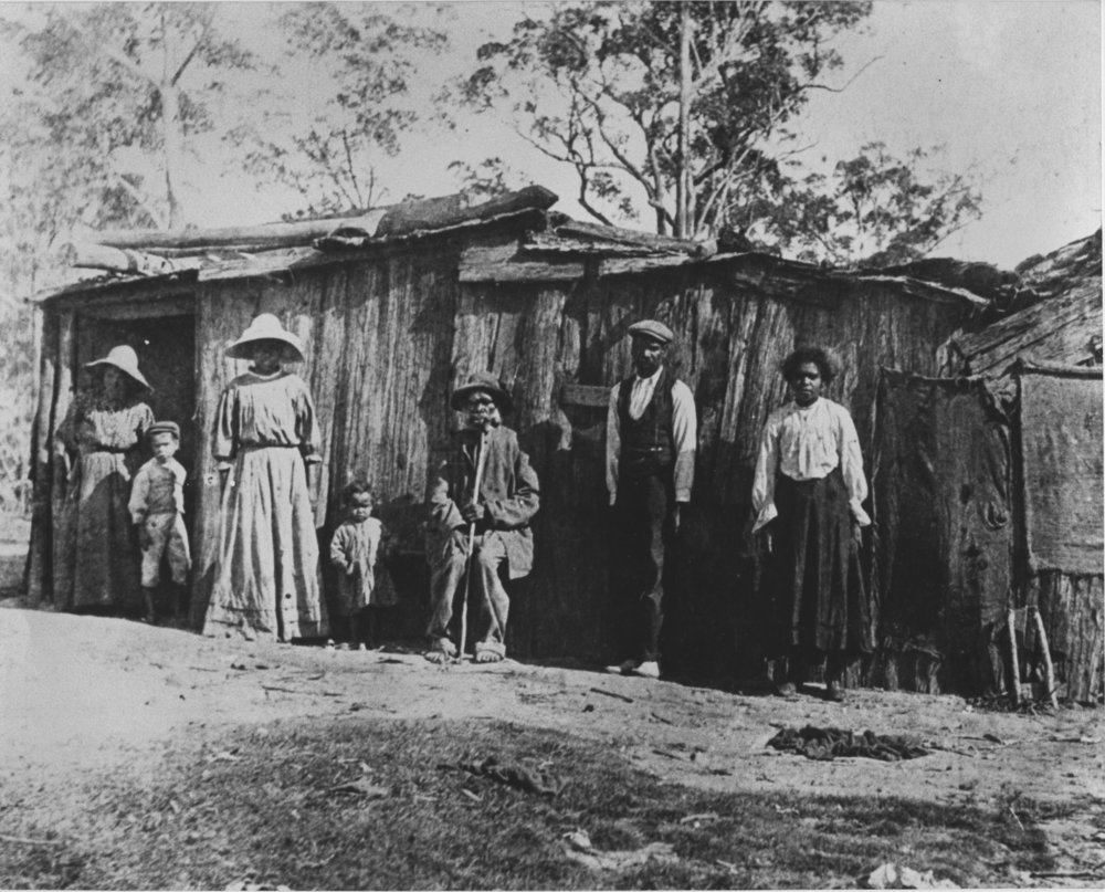 Aboriginal family outside their home, 1914 