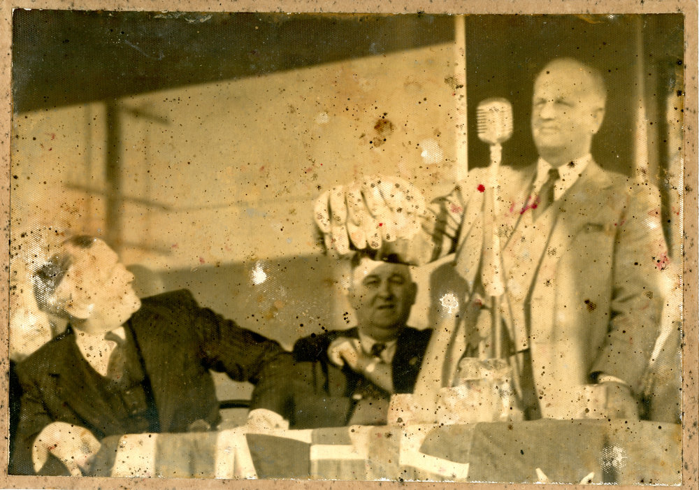 Harry Bailey is surprised by a hand of bananas, 30 August 1951