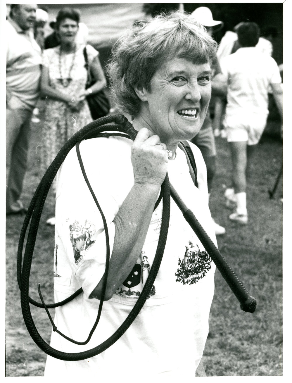 Wendy readies her stockwhip