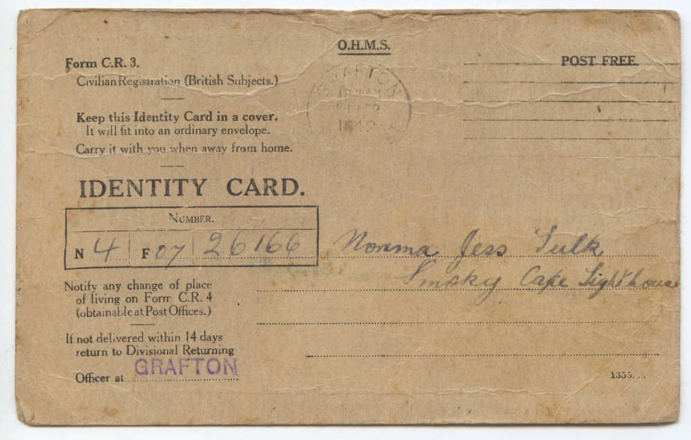 Identity Card for Norma Jess Tulk, c. 1942