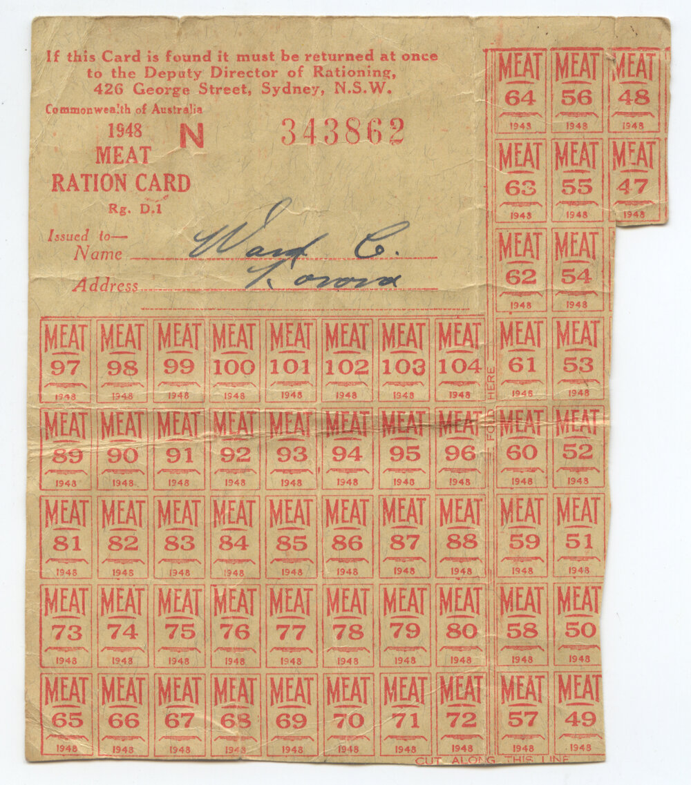 Meat Ration Card, 1948