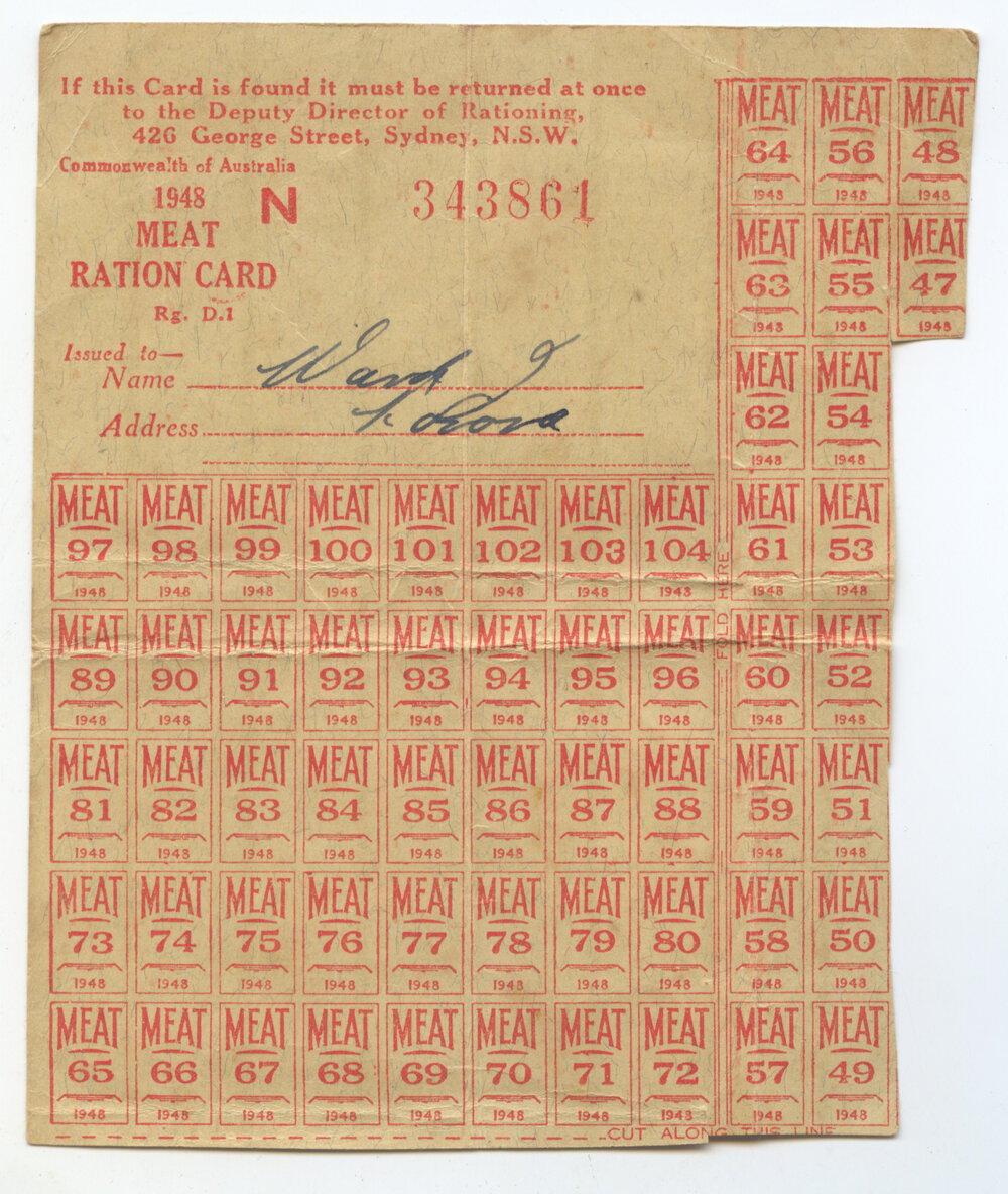 Meat Ration Card, 1948