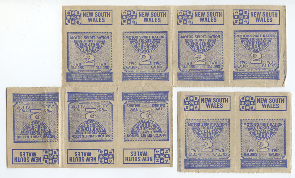 NSW Motor Spirit Ration tickets