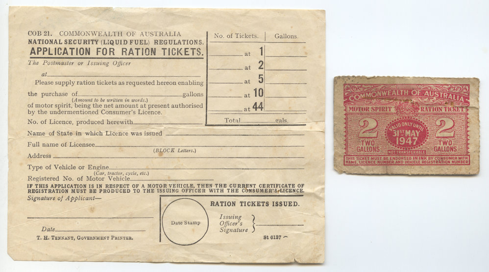 Application for Ration Tickets and Motor Spirit Ration Ticket
