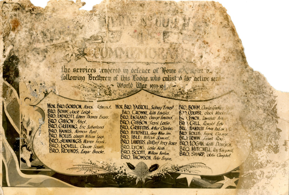 World War II commemorative plaque