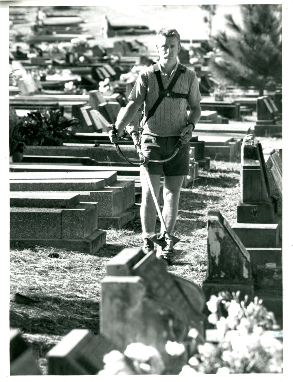 Cemetery worker