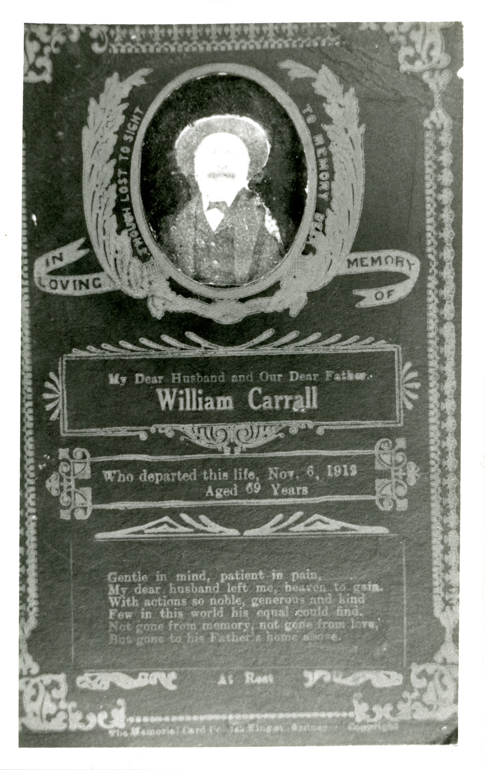 Headstone for William Carrall