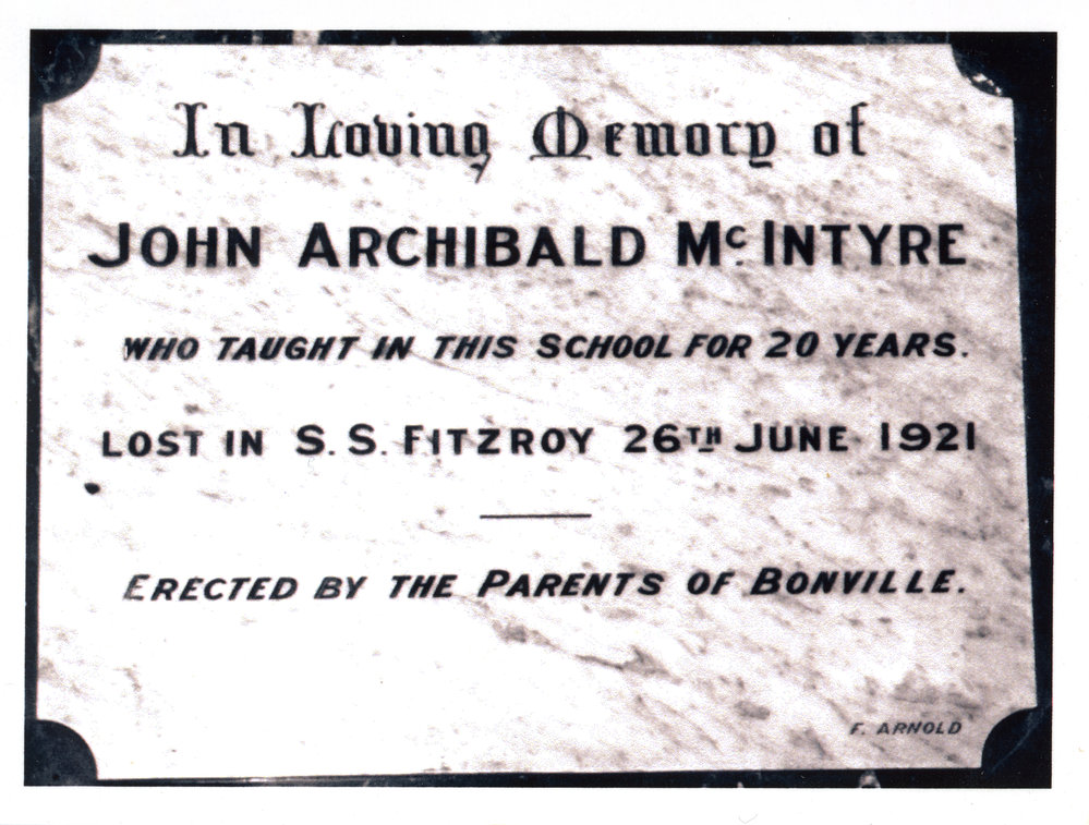 Plaque for John Archibald McIntyre