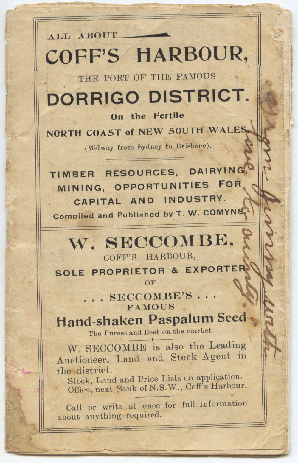 All About Coff's Harbour pamphlet