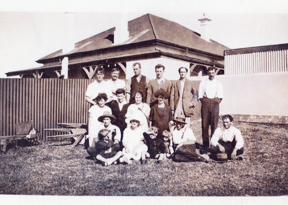 Visitors with the lightkeepers of South Solitary Island, 30 November 1924