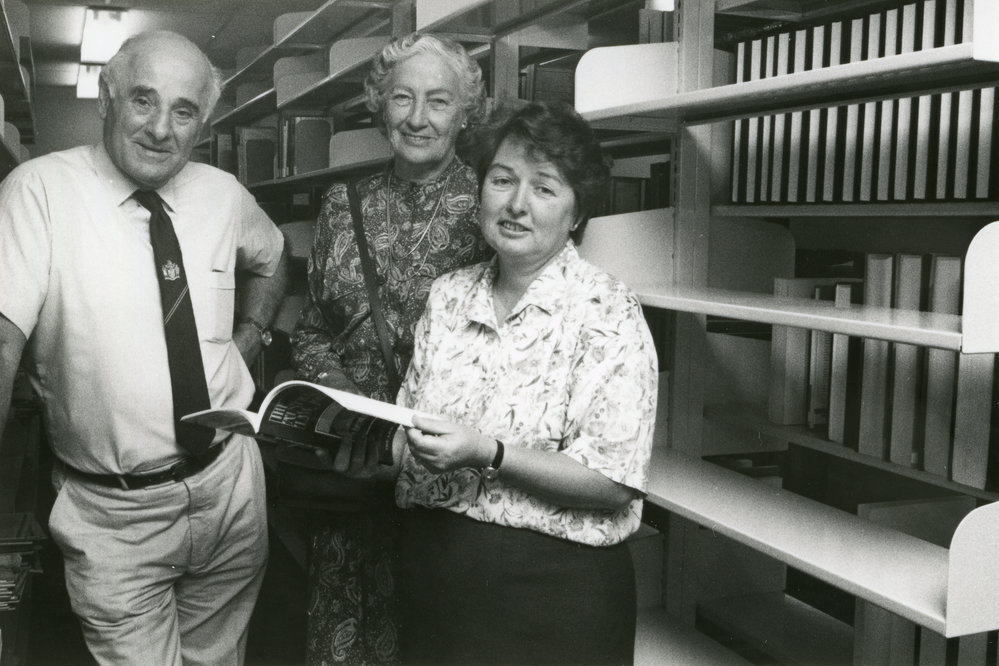 At the new library, May 1991