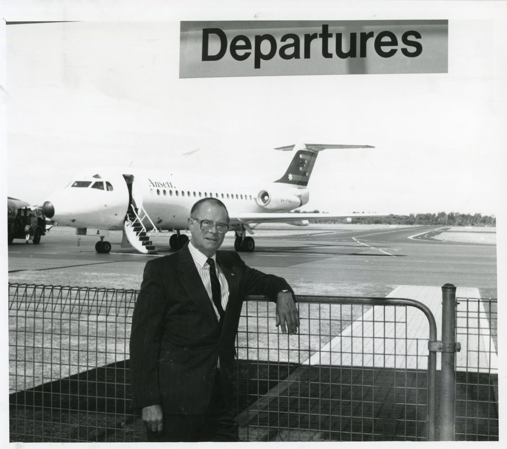 Matt Singleton at the airport, September 1990