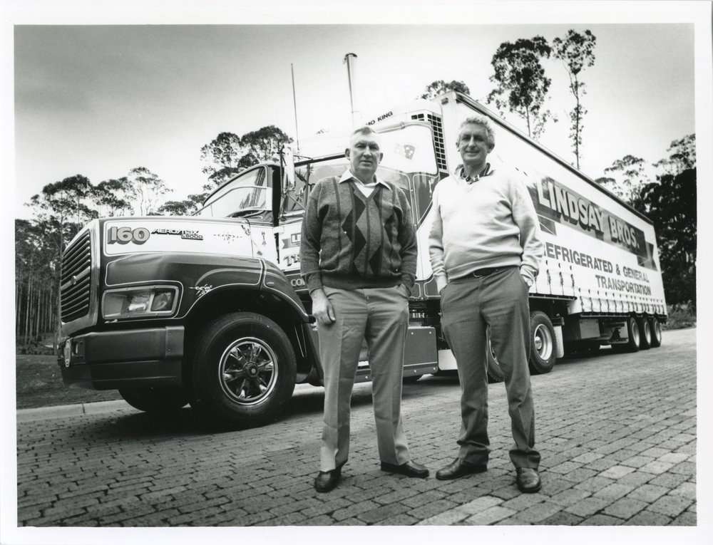 Peter and Tom Lindsay with the 100th Ford Louisville, 16 July 1992