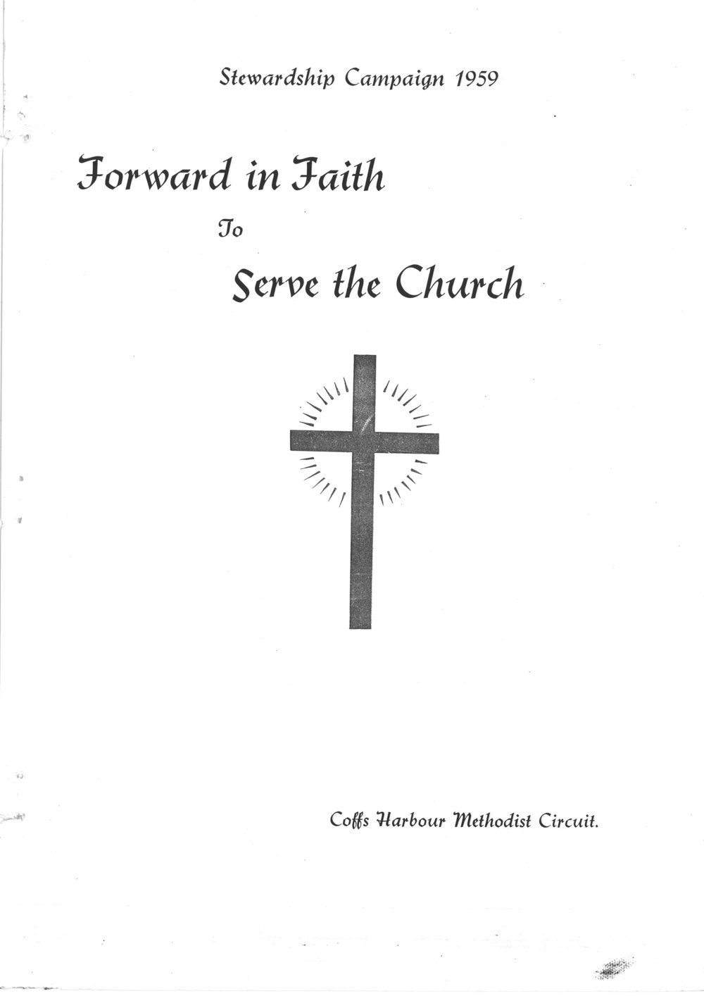 Stewardship Campaign 1959 Forward in Faith to serve the Church 