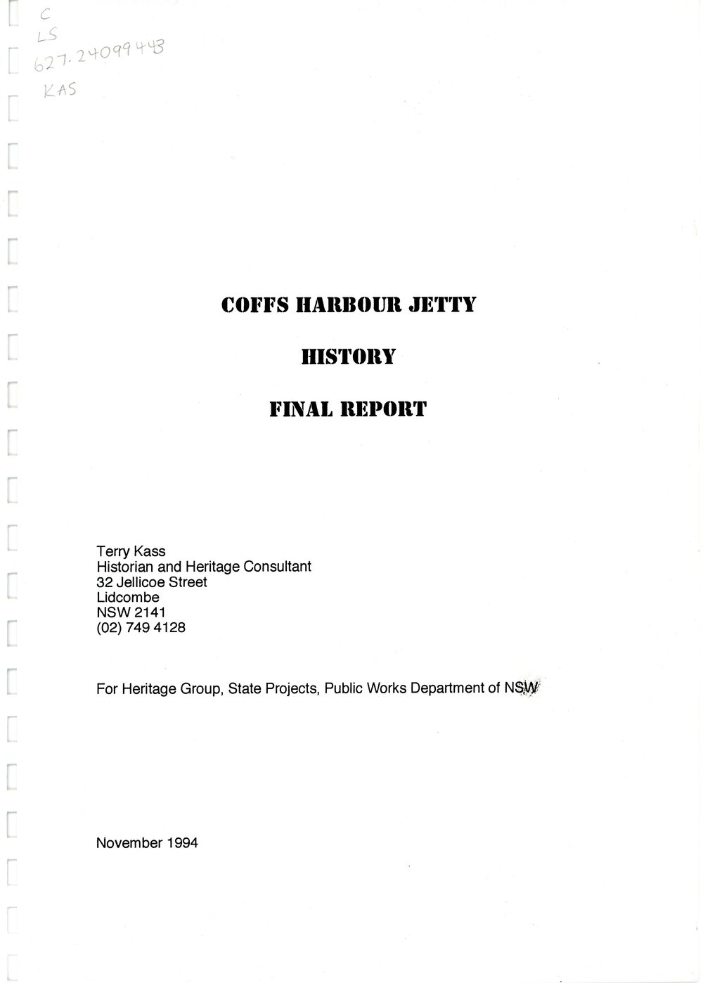 Coffs Harbour Jetty - History - Final Report