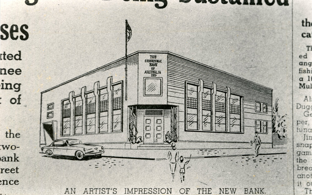 Artist's impression of the Commercial Bank, 1955