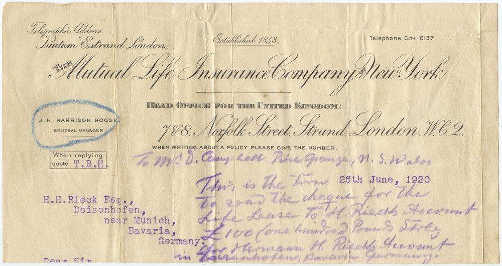 Letter, 26 June 1920