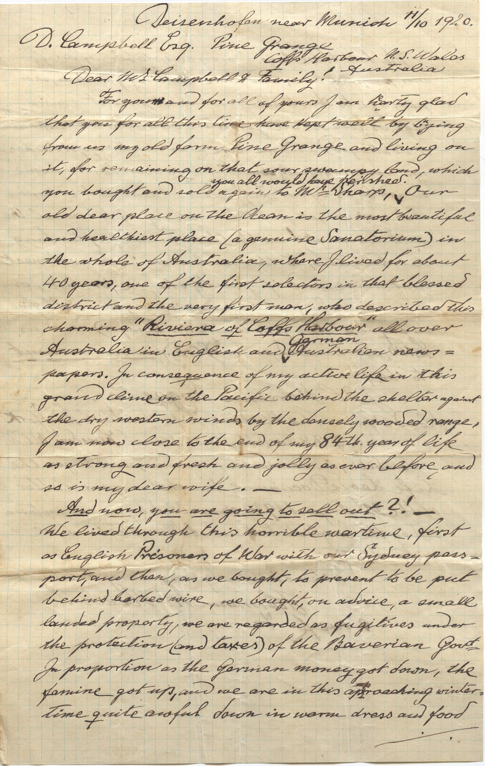 Letter, 11 October 1920