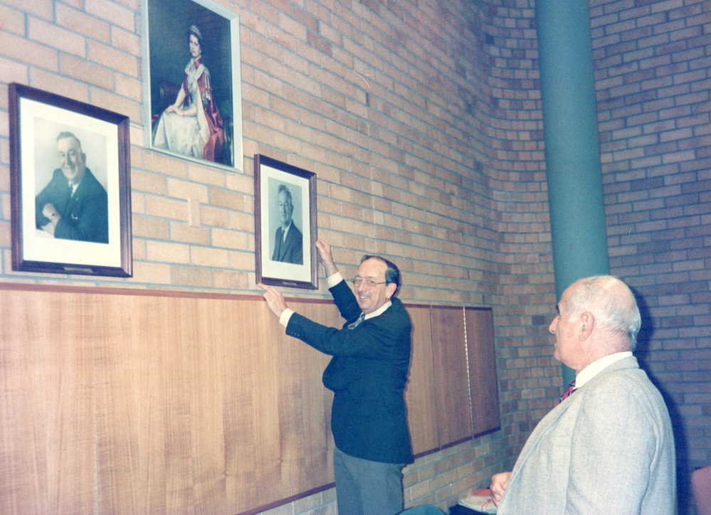 Bernie Malouf looks on in the Council Chamber