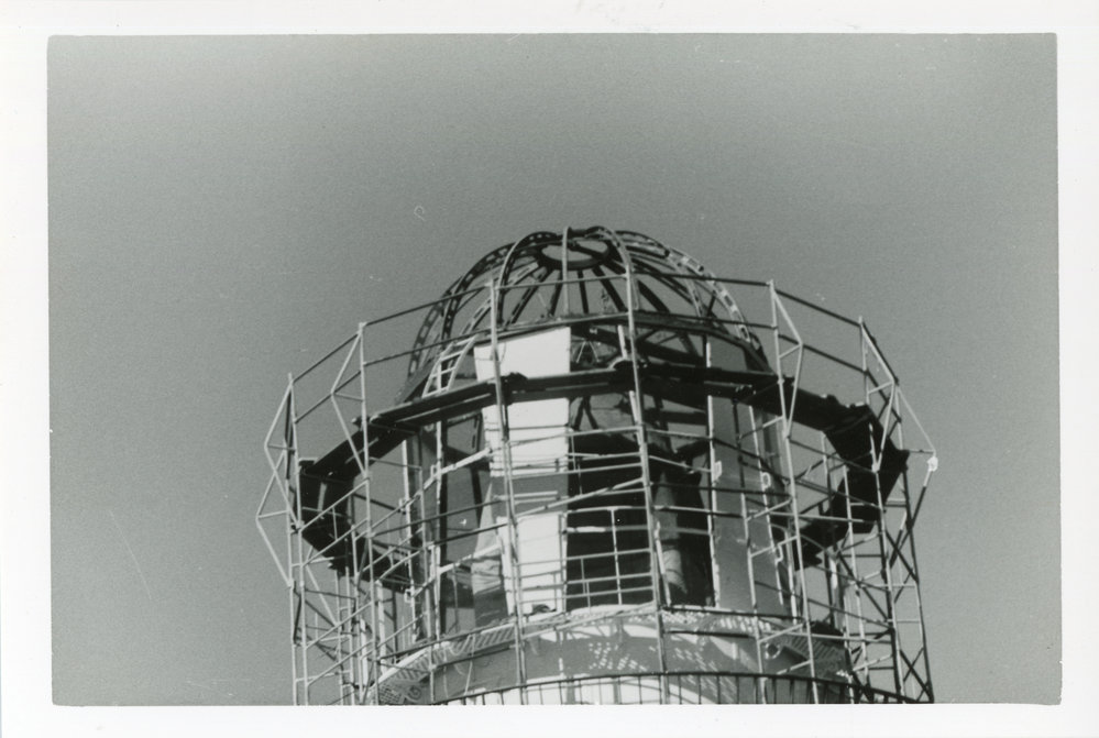 Smoky Cape Lighthouse scaffolding, 1977 